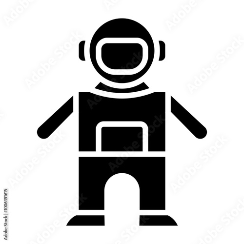Space Suit Glyph Icon Design
