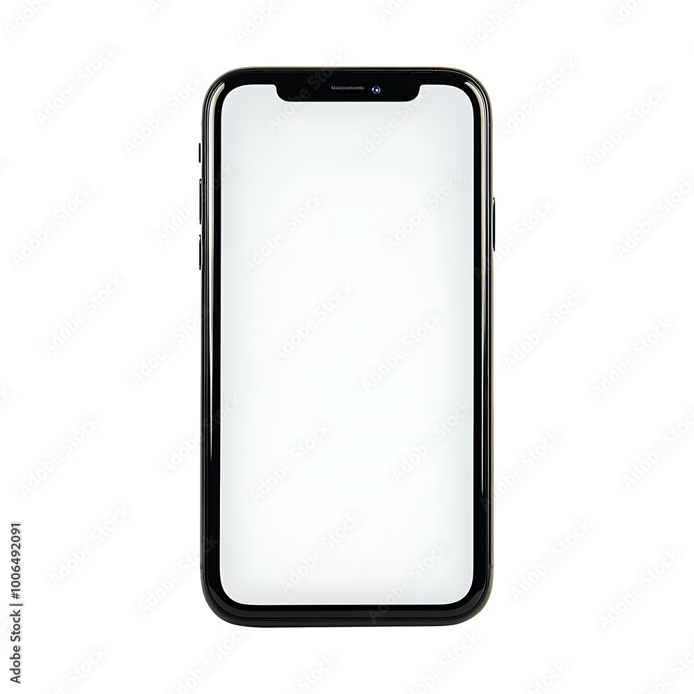 Blank white phone isolated on white background Blank white phone isolated on white background