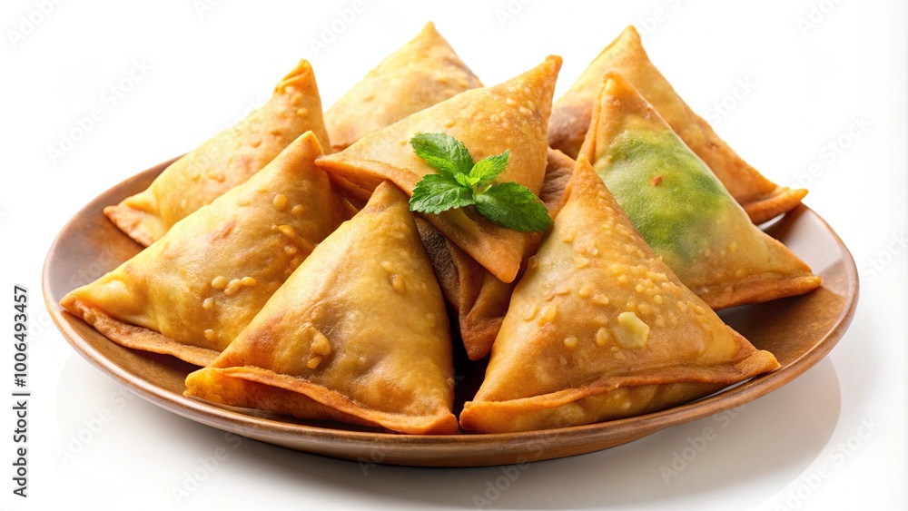 Crispy Vegetarian Indian Samosas on a Plate Crispy Vegetarian Indian Samosas on a Plate