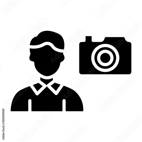 Cameraman Glyph Icon Design