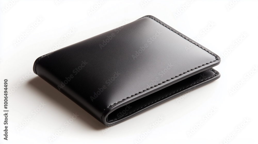 sleek black leather wallet, showcasing minimalist design with clean lines and smooth finish. sleek black leather wallet, showcasing minimalist design with clean lines and smooth finish.
