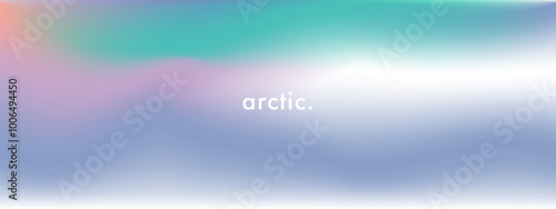 Abstract nordic winter landscape. Pastel gradient winter sky. Light blue, purple, turquoise color vector banner. Blurred fuzz gradient background. Vector soft horizontal backdrop. Minimalist design