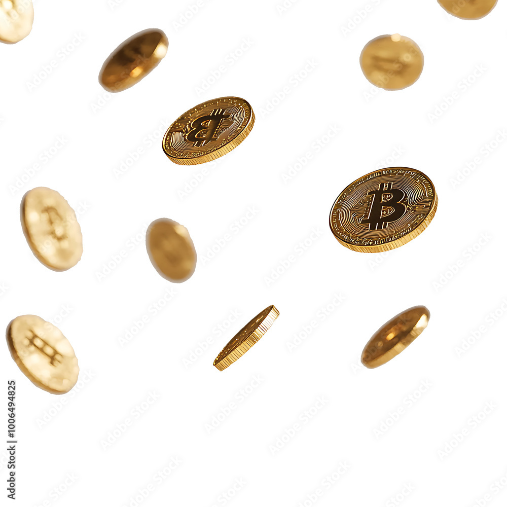 Bit coins isolated on white background 