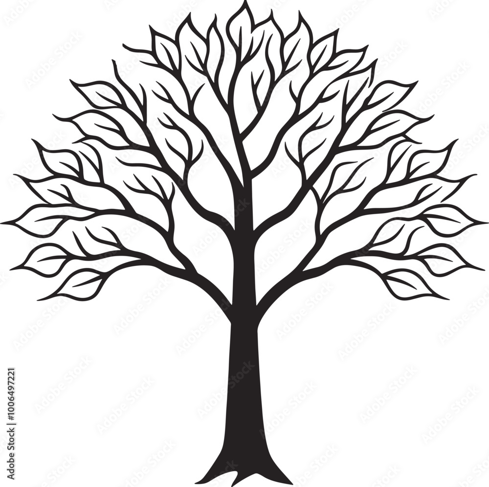 tree icon over white background, vector illustration. black and white design tree icon over white background, vector illustration. black and white design