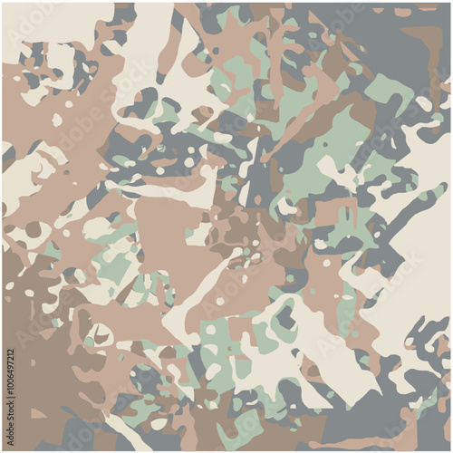 Illustration vectorielle Design abstrait de réseau Collage complexe Éclaboussures de couleurs multiples Peinture moderne Camouflage
