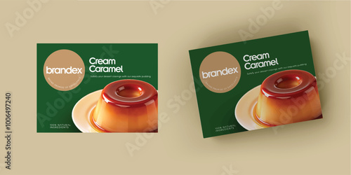 Luxurious Cream Caramel Packaging Template for Gourmet Branding  
