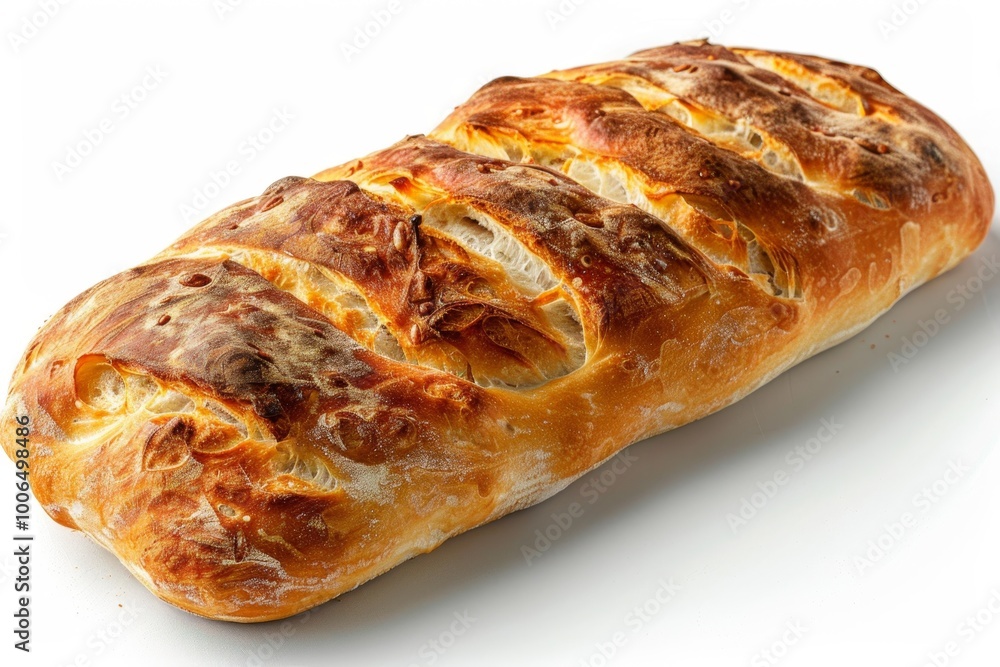 Italian ciabatta bread on white background Italian ciabatta bread on white background