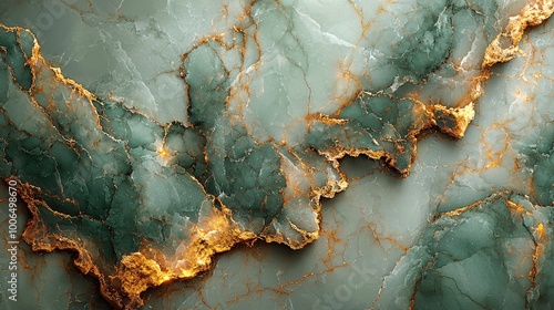 A light, pastel green marble texture with thin gold veins, radiating calmness and refinement