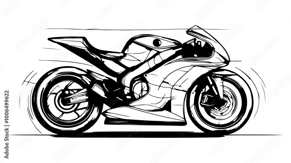 Fototapeta premium Motorcycle racing. Sport bike. 