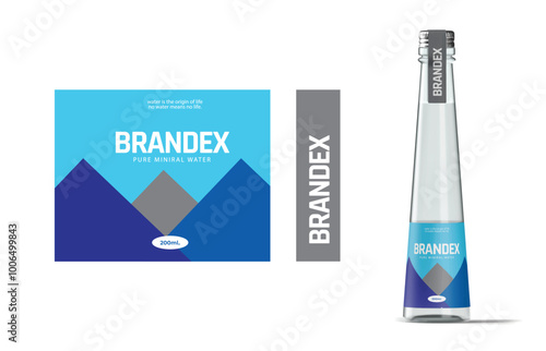 Editable Water Bottle Packaging Template for Branding and Marketing

 photo