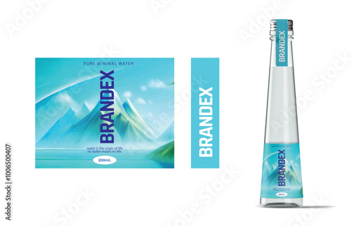 Editable Water Bottle Packaging Template for Branding and Marketing

 photo