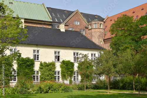 Beautiful Danish architecture on a sunny day. photo