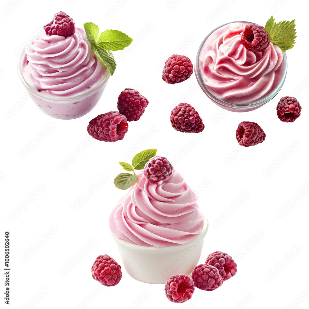 Pink Frozen Yogurt with Fresh Raspberries Pink Frozen Yogurt with Fresh Raspberries