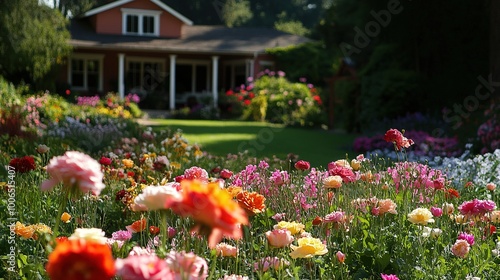 Wallpaper Mural Colorful Flower Garden in Sunny Environment Torontodigital.ca