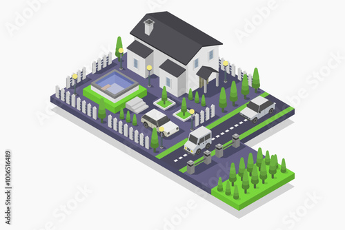 Illustrated Isometric House