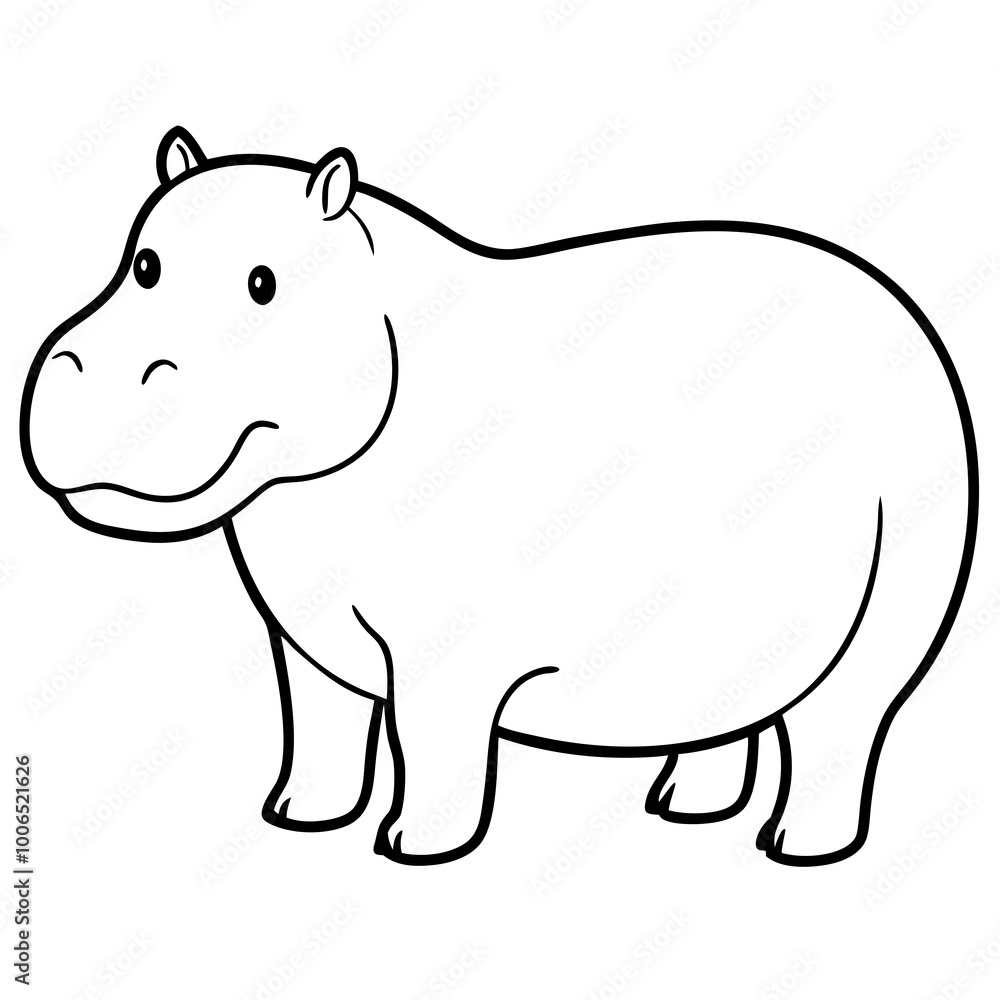 Obraz premium Unleash Imagination with a Playful Hippo Vector Illustration for Kids and Adults 