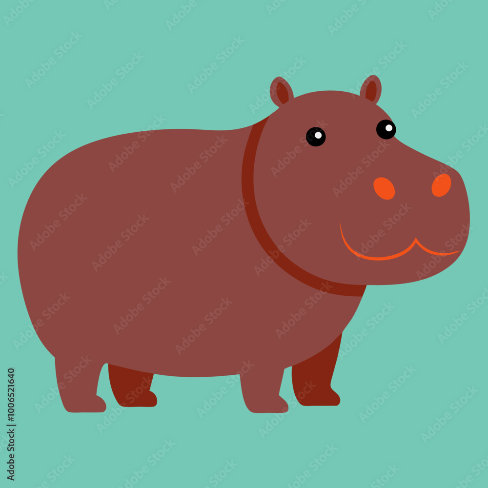 Obraz premium Discover the Majestic Hippo Vector Illustration Bringing Wildlife to Life