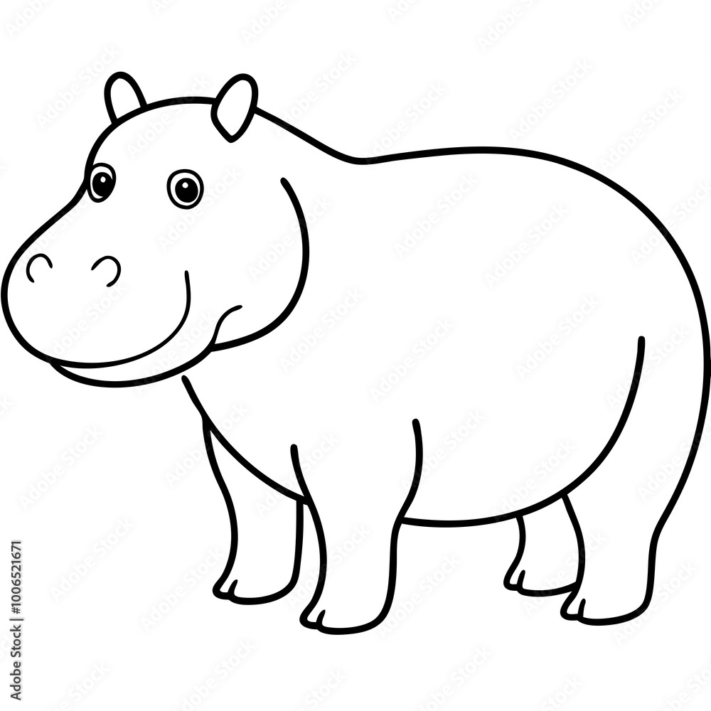 Obraz premium Unleash Imagination with a Playful Hippo Vector Illustration for Kids and Adults 