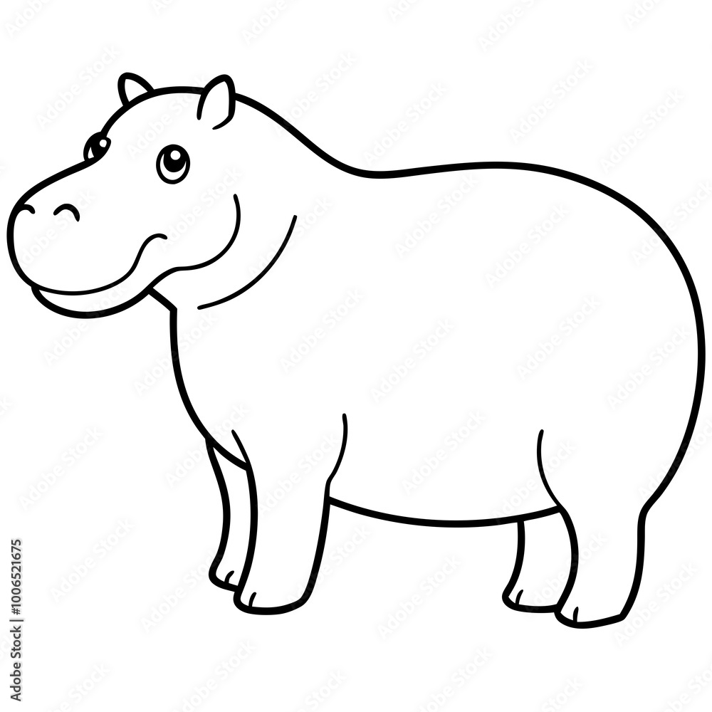 Fototapeta premium Hippo Vector Illustration Capture the Beauty of Nature in Stunning Detail 