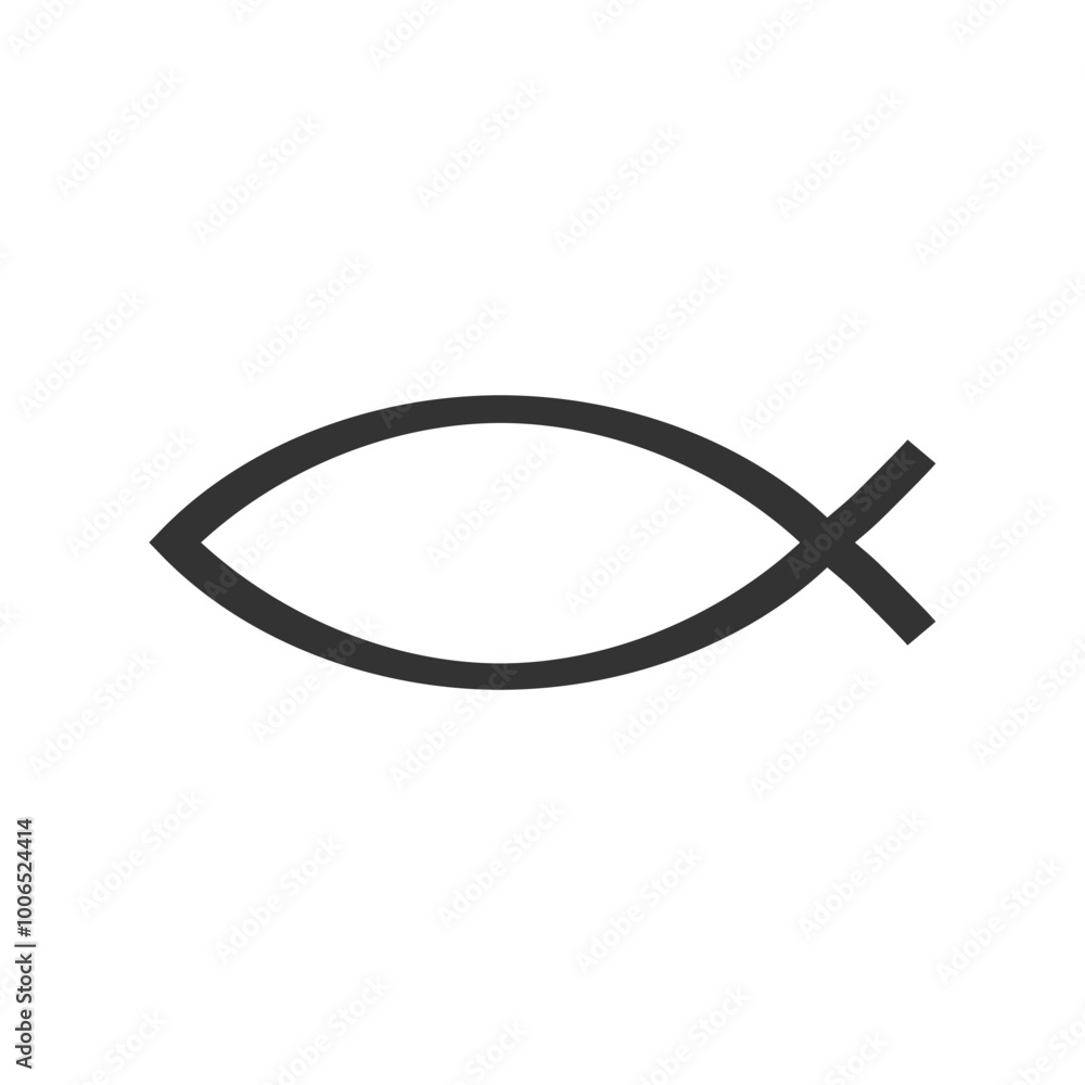 Christianity ichthys fish symbol. Religion icon. Faith sing. Vector illustration image. Christianity ichthys fish symbol. Religion icon. Faith sing. Vector illustration image.