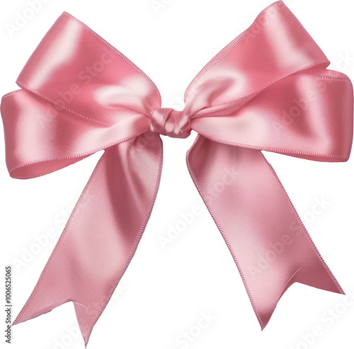 Pink satin bow isolated