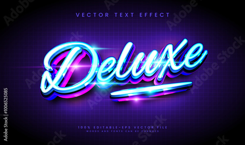 3D elegant deluxe editable vector text effect, with glowing luxury concept