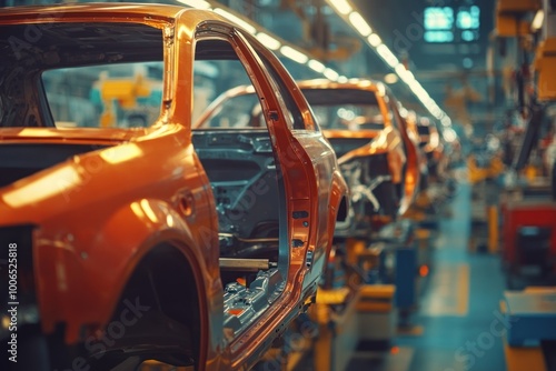 Detailed View of Automobile Assembly Line Process