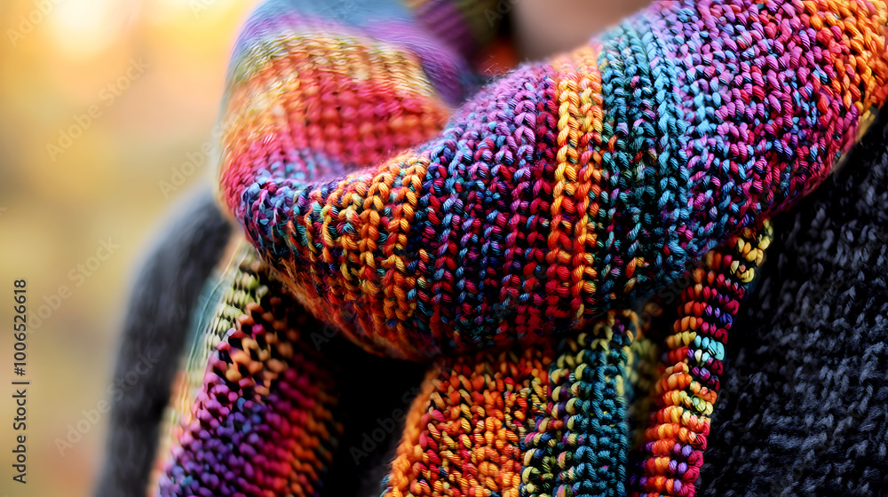 Colorful Crochet Scarf with Unique Textures Colorful Crochet Scarf with Unique Textures