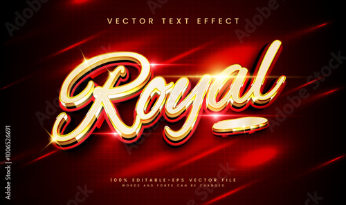 Golden royal editable vector text effect, with luxury red concept
