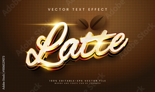 Brown latte editable vector text effect, with modern luxury concept
