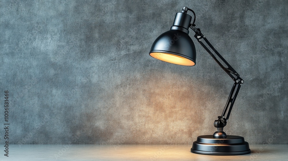 Minimalist table lamp on a concrete wall backdrop, perfect for late-night reading Minimalist table lamp on a concrete wall backdrop, perfect for late-night reading