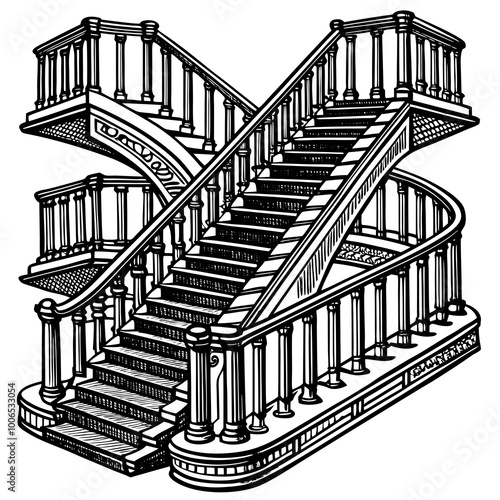black and white staircase
