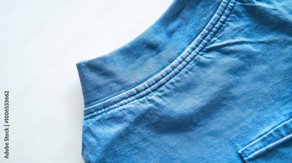 A close-up view of a classic men t-shirt in soft cotton, isolated against a bright white background, highlighting comfort and style A close-up view of a classic men t-shirt in soft cotton, isolated against a bright white background, highlighting comfort and style