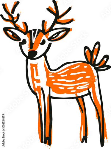 Orange deer illustration photo