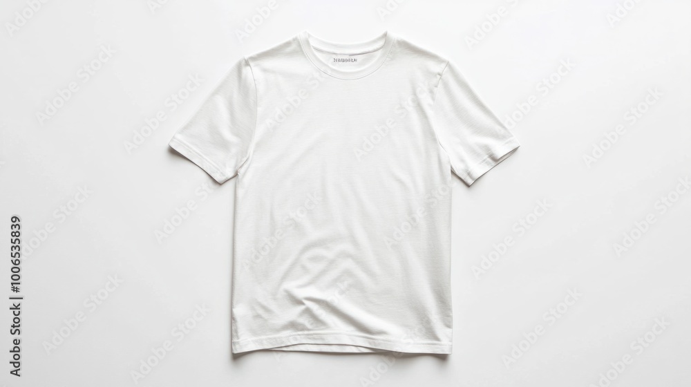 A fashionable men t-shirt with a slogan print, isolated on a clean white background, ideal for trendy streetwear visuals A fashionable men t-shirt with a slogan print, isolated on a clean white background, ideal for trendy streetwear visuals