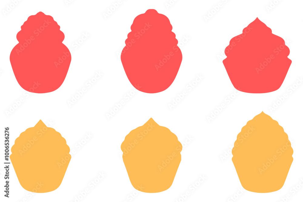 Simple cupcake set design. Food illustration Simple cupcake set design. Food illustration