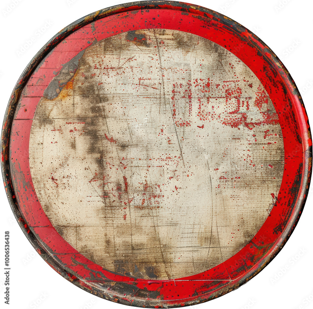 Fototapeta premium Worn red circle sign