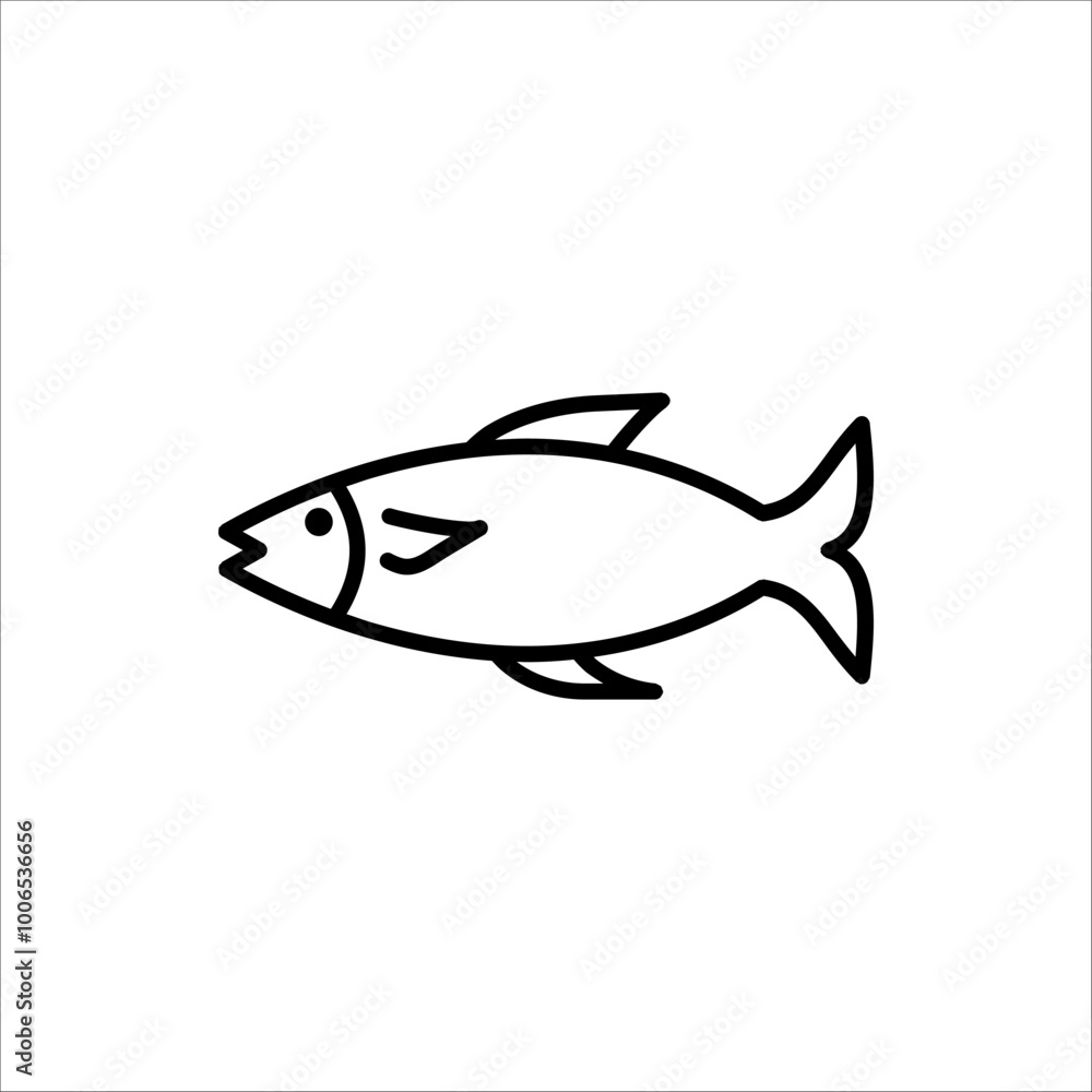 Fish icon. Vector outline fish icon. Fish illustration. Fishing symbols. Isolated on white background. Fish icon. Vector outline fish icon. Fish illustration. Fishing symbols. Isolated on white background.