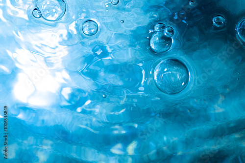 Water bubbles abstract bokeh light in the pool