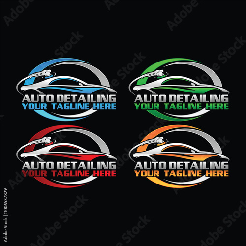 auto detailing service logo design template vector Illustration