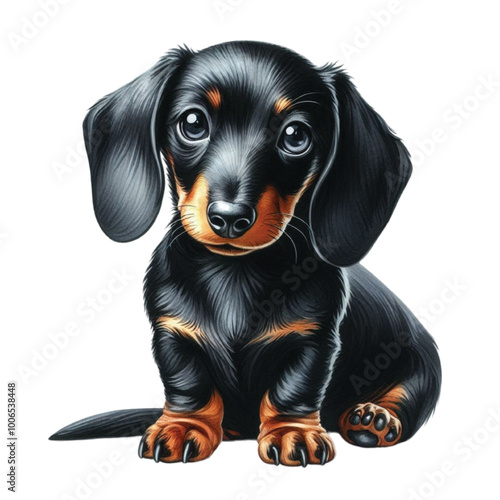 Dachshund Puppy Isolated On White Background
