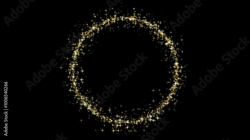 circle shape particle gold yellow star animation 4k