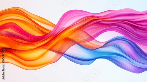 Abstract colorful waves in vibrant hues of orange, pink, and blue.