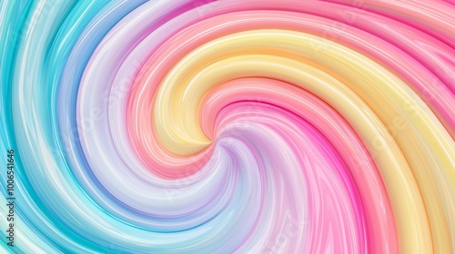 Colorful abstract swirl design with pastel shades on a smooth gradient background.