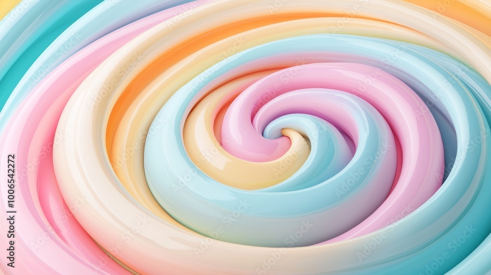 Colorful swirl patterns with pastel hues on a smooth surface. Colorful swirl patterns with pastel hues on a smooth surface.