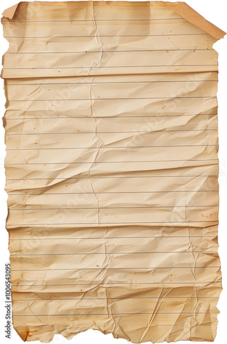 Wrinkled lined paper