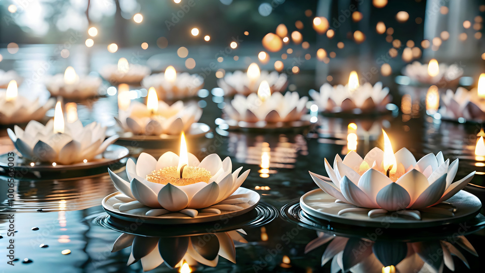 3D Vector Illustration of Loy Krathong Festival with Floating Fireflies - Enchanting Eco-Friendly Design Isolated on White Background 3D Vector Illustration of Loy Krathong Festival with Floating Fireflies - Enchanting Eco-Friendly Design Isolated on White Background