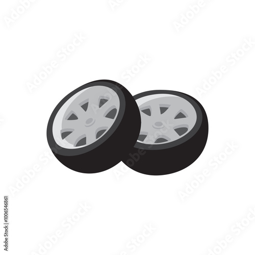 Car Tires Icon - Vehicle Wheels Design photo