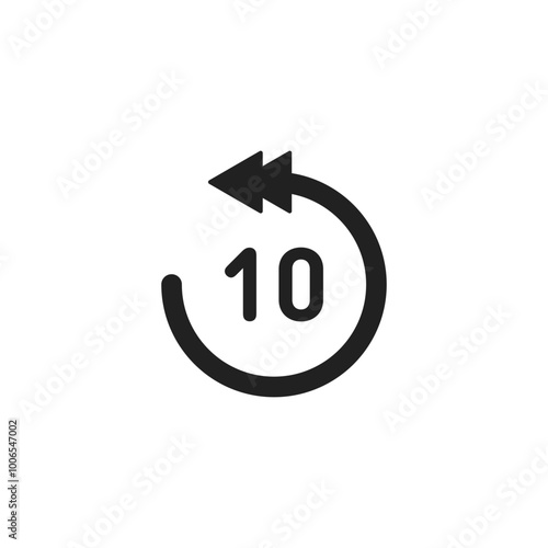 10 seconds ackward player skip icon sign design.
