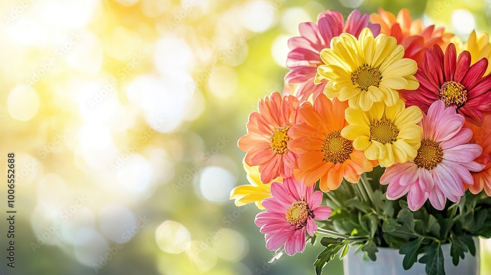Colorful Bouquet of Fresh Flowers in Soft Light Colorful Bouquet of Fresh Flowers in Soft Light
